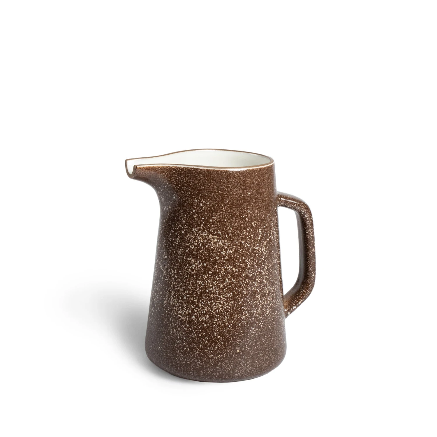 Heath Clay Studio Large Pitcher In Matte Brown And Opaque White 1 Heath Clay Studio Large Pitcher In Matte Brown And Opaque White