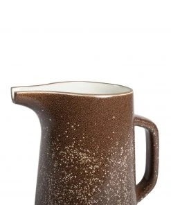 Heath Clay Studio Large Pitcher In Matte Brown And Opaque White 5 Heath Clay Studio Large Pitcher In Matte Brown And Opaque White