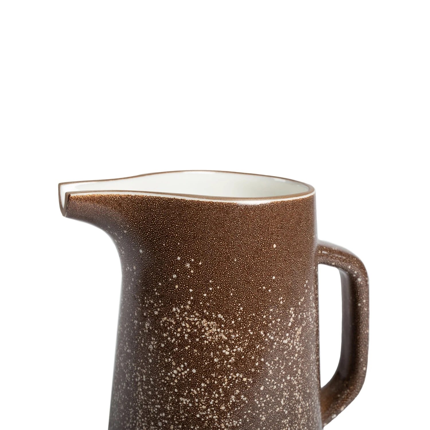 Heath Clay Studio Large Pitcher In Matte Brown And Opaque White 3 Heath Clay Studio Large Pitcher In Matte Brown And Opaque White
