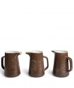 Heath Clay Studio Large Pitcher In Matte Brown And Opaque White
