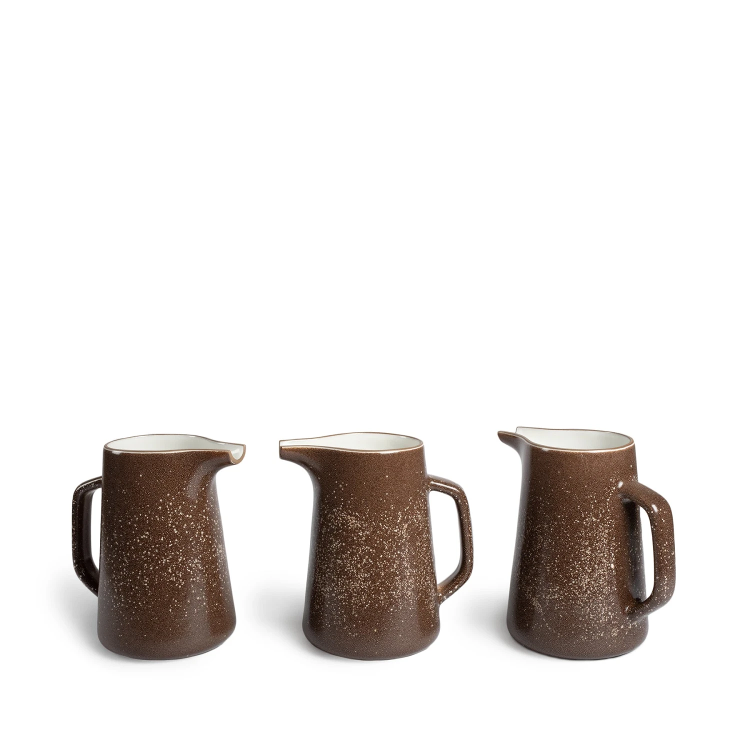 Heath Clay Studio Large Pitcher In Matte Brown And Opaque White 2 Heath Clay Studio Large Pitcher In Matte Brown And Opaque White