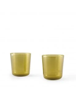 R+D.LAB All Dinnerware Luisa Acqua Glass In Citrine Green (Set Of 2)