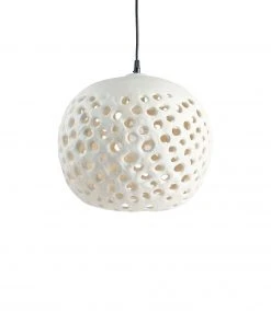 Stan Bitters New 14" Ceramic Hanging Lantern In White
