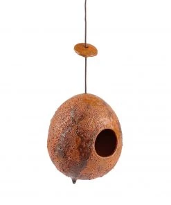 Stan Bitters Ceramic Birdhouse In Orange Art