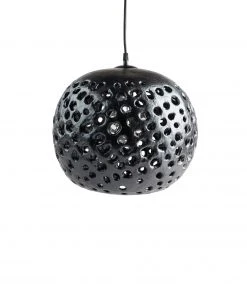 Stan Bitters 14" Ceramic Hanging Lantern In Black