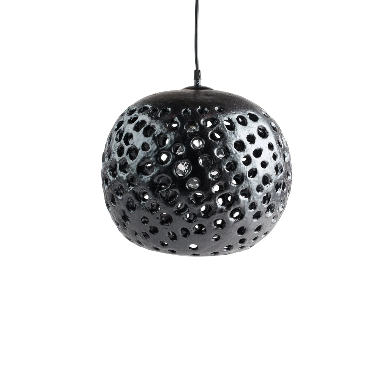 Stan Bitters 14" Ceramic Hanging Lantern In Black 1 Stan Bitters 14" Ceramic Hanging Lantern In Black