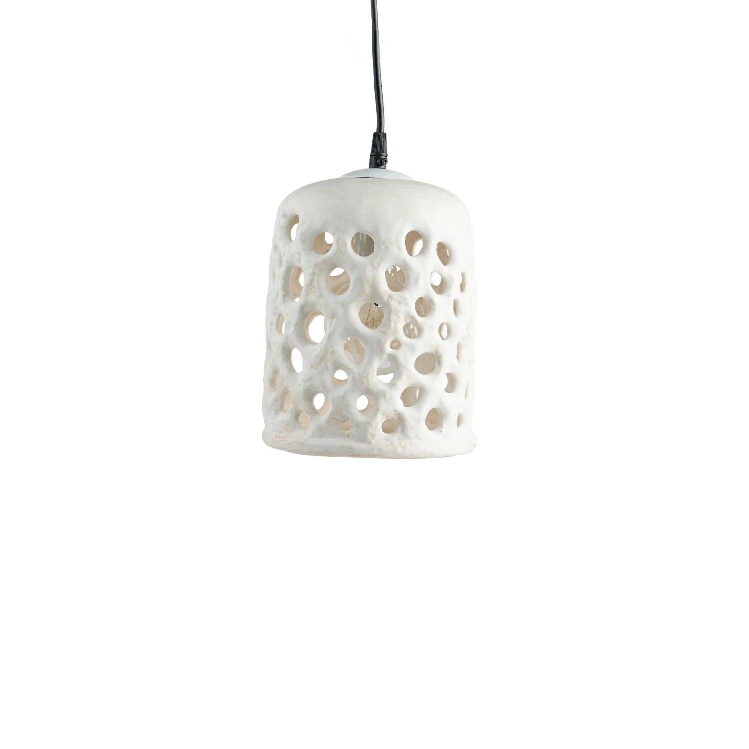 Stan Bitters New Small Cylinder Hanging Lantern In White Stan Bitters New Small Cylinder Hanging Lantern In White