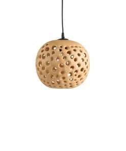 Stan Bitters 10" Ceramic Hanging Lantern In Tan New