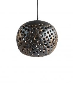 Stan Bitters 14" Ceramic Hanging Lantern In Bronze New