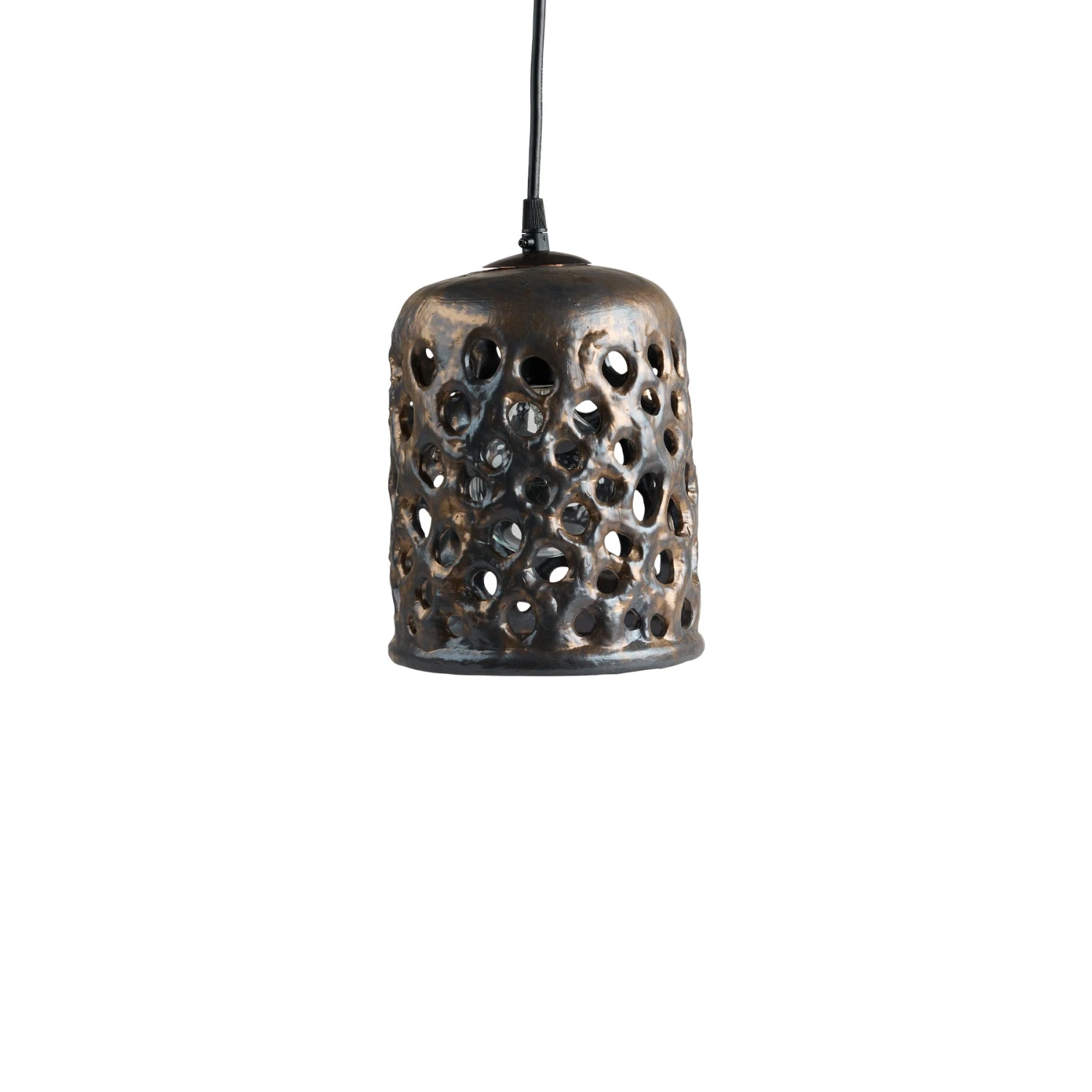 Stan Bitters Small Cylinder Hanging Lantern In Bronze Stan Bitters Small Cylinder Hanging Lantern In Bronze
