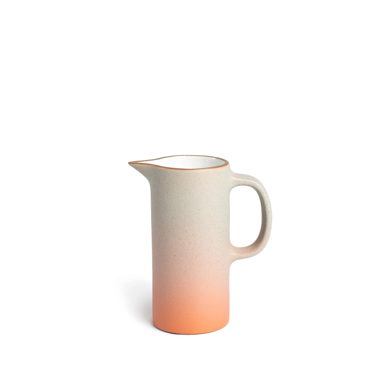 Heath Clay Studio Accessories Small Pitcher In Fog And Tangerine 1 Heath Clay Studio Accessories Small Pitcher In Fog And Tangerine