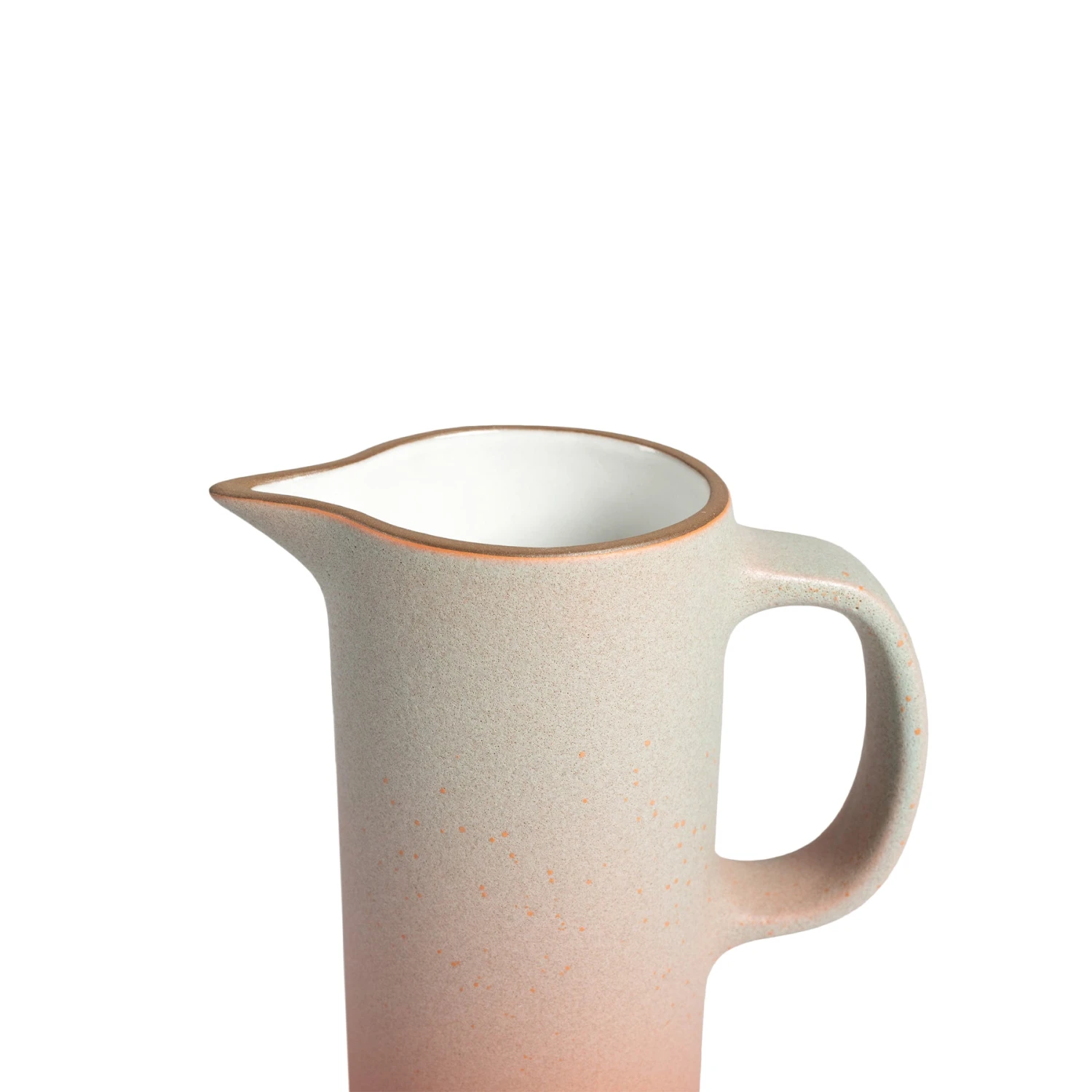 Heath Clay Studio Accessories Small Pitcher In Fog And Tangerine 3 Heath Clay Studio Accessories Small Pitcher In Fog And Tangerine