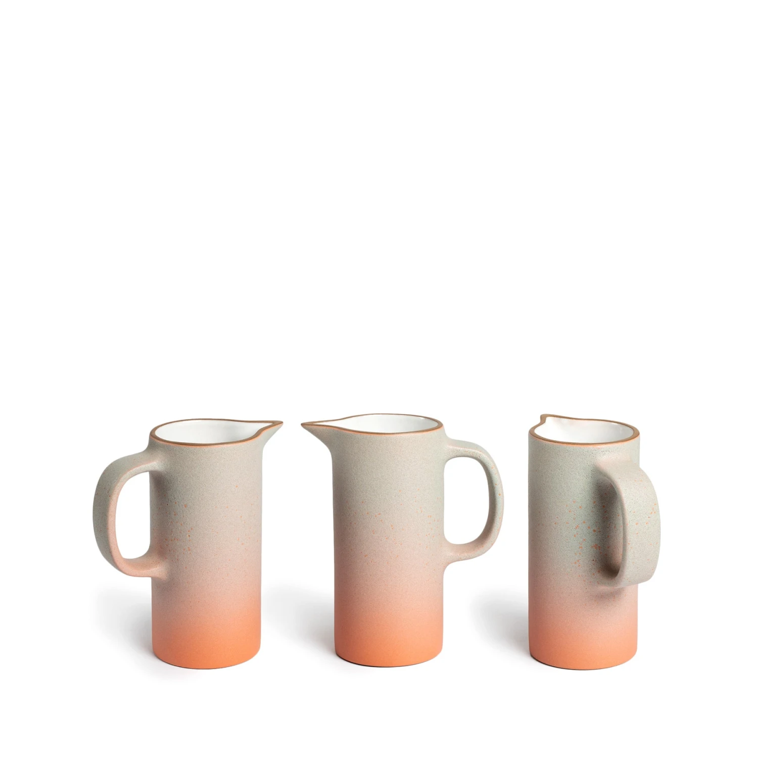 Heath Clay Studio Accessories Small Pitcher In Fog And Tangerine 2 Heath Clay Studio Accessories Small Pitcher In Fog And Tangerine