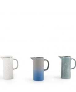 Heath Clay Studio Accessories Small Pitcher In Opaque White And Matte Brown