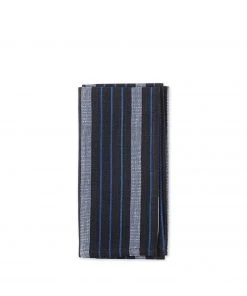 Tensira All Linens Cotton Striped Napkin In Blue And Black