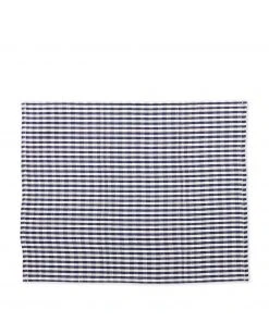 Tensira Cotton Gingham Placemat In Blue And Off-White