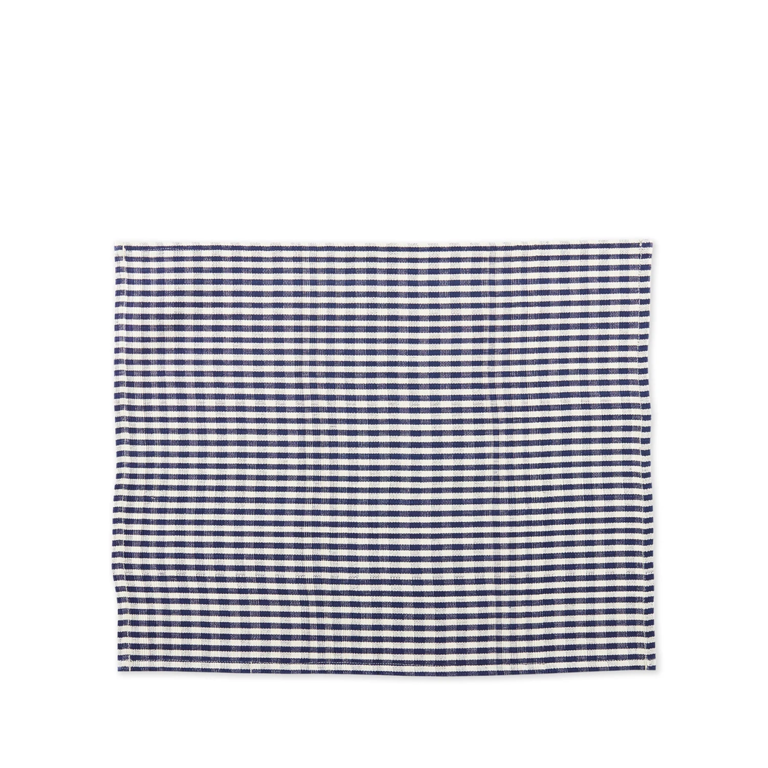 Tensira Cotton Gingham Placemat In Blue And Off-White 1 Tensira Cotton Gingham Placemat In Blue And Off-White
