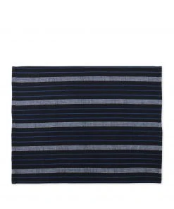 Tensira Cotton Striped Placemat In Blue And Black All Linens