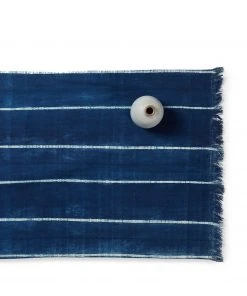 Tensira All Linens Indigo Cotton Tie Dyed Runner