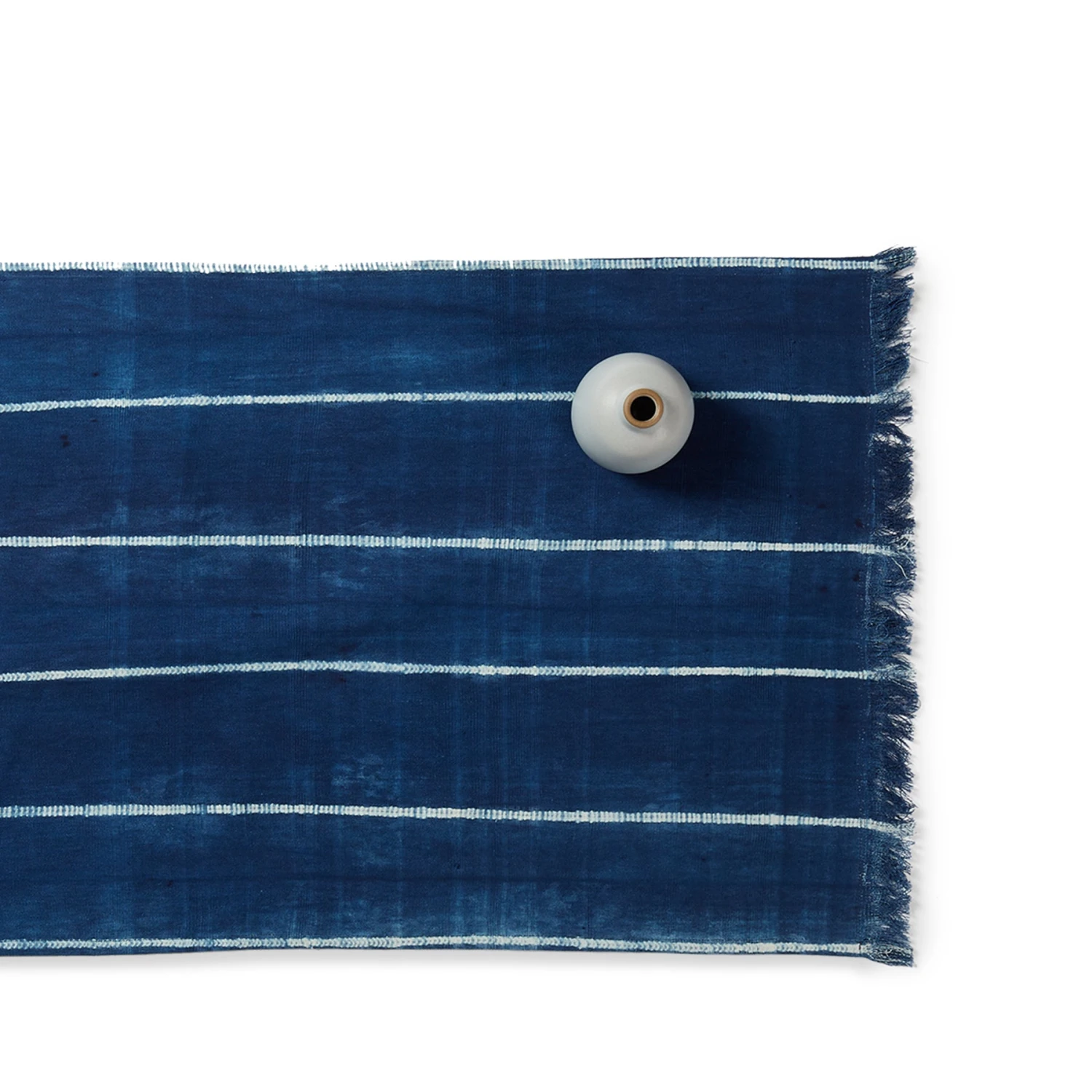 Tensira All Linens Indigo Cotton Tie Dyed Runner 1 Tensira All Linens Indigo Cotton Tie Dyed Runner