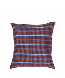 Tensira Cotton Tartan Pillow In Red And Blue