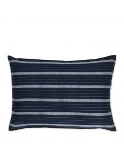 Tensira Cotton Striped Pillow In Blue And Black
