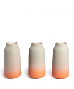 Heath Clay Studio Accessories Tall Vase In Fog And Tangerine