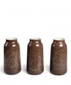 Heath Clay Studio Vases Tall Vase In Matte Brown And Opaque White