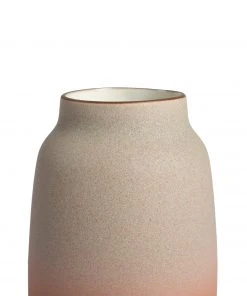 Heath Clay Studio Accessories Wide Vase In Fog And Tangerine