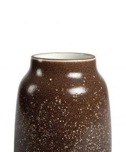 Heath Clay Studio Vases Wide Vase In Matte Brown And Opaque White