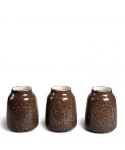 Heath Clay Studio Vases Wide Vase In Matte Brown And Opaque White
