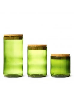 Wine Punts Recycled Bottle Canister In Kelly Green