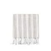 Garza Marfa Registry Essentials Cotton Linen Ticking Stripe Tea Towel In Ivory With Black