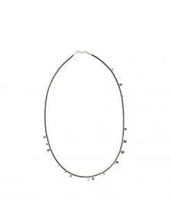Julia Turner Diane Necklace In Grey With Sterling Drops