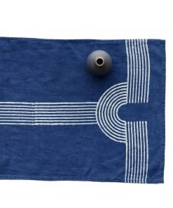 Block Shop Textiles Dolly Runner In Indigo