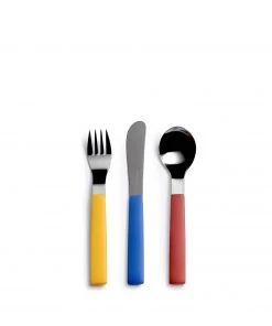 David Mellor Heath Kids Flatware Set With Multi-Colored Handles