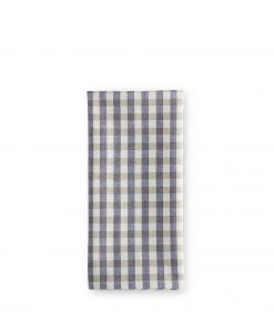 Native Organic Set Of 4 Gingham Napkins In Blue/Sage