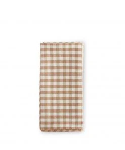 Native Organic Gingham Napkins In Cafe/Sage (Set Of 4)