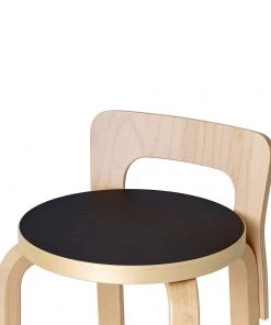 Artek High Chair K65 In Natural And Black Linoleum