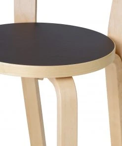Artek High Chair K65 In Natural And Black Linoleum