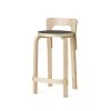 Artek High Chair K65 In Natural And Black Linoleum