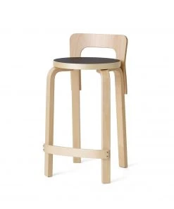 Artek High Chair K65 In Natural And Black Linoleum