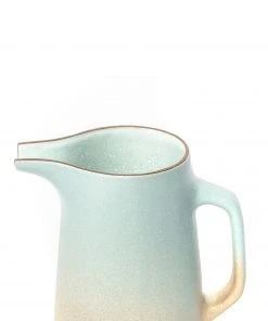 Heath Clay Studio Large Pitcher In Aqua And Barley All Dinnerware