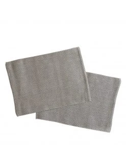 Växbo Lin Linen Rutig Strandrag Placemats In Graphite (Set Of 2)
